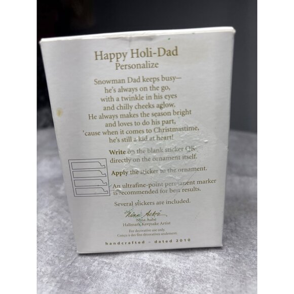 Hallmark Keepsake Happy Holi-Dad 2010 Snowman Ornament - Picture 6 of 12